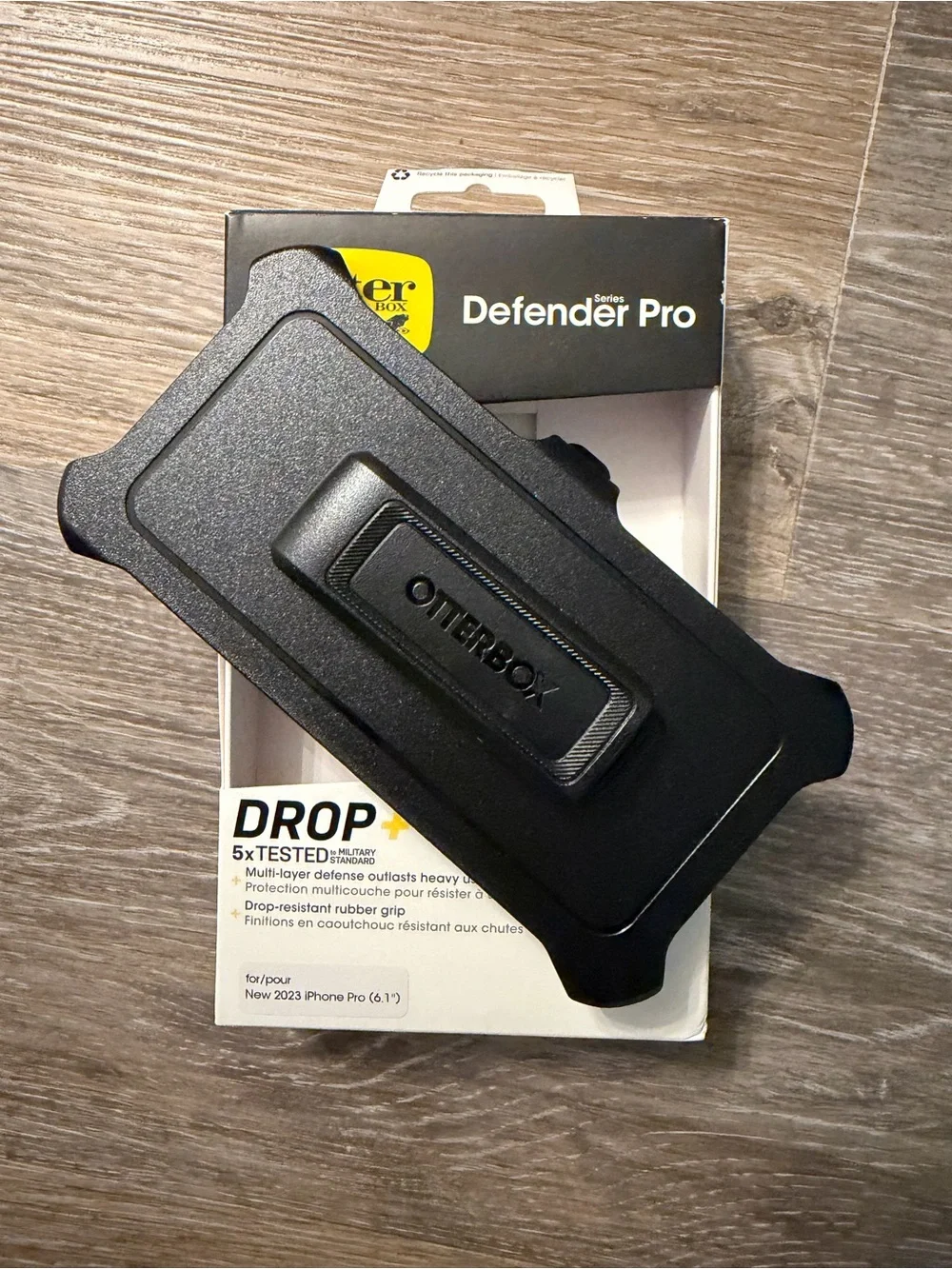 New OtterBox Defender Pro Black Rugged Phone Holster Belt Clip iPhone 15 Pro